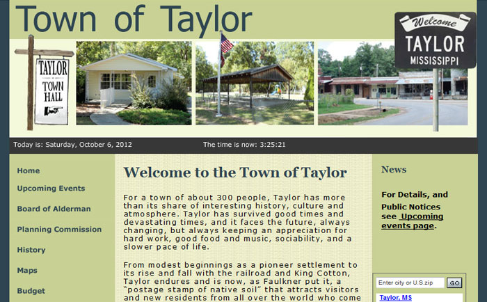 Taylor Mississippi Town